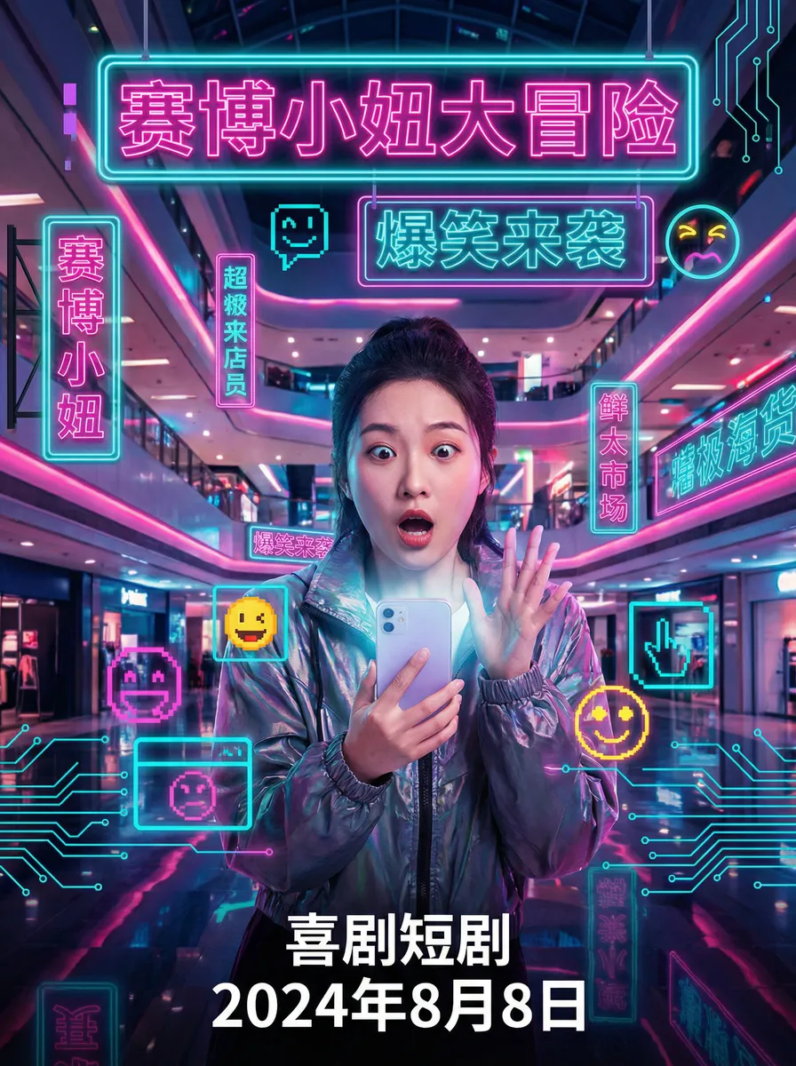 蓝炬星集成灶 搞笑喜剧短剧 - 赛博小妞大冒险海报